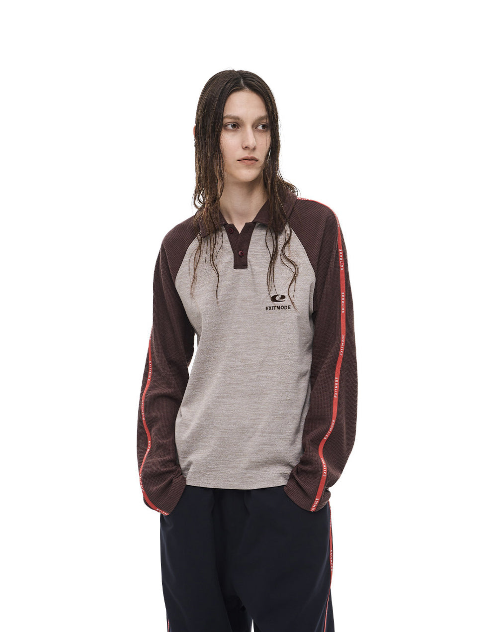 Raglan Waffle Polo Shirt