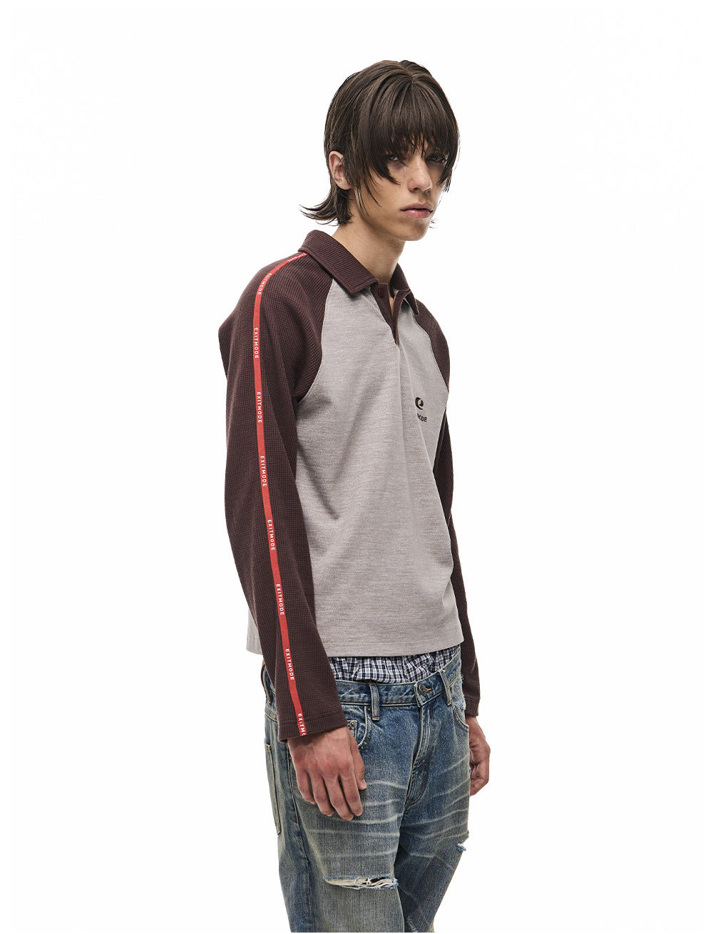 Raglan Waffle Polo Shirt