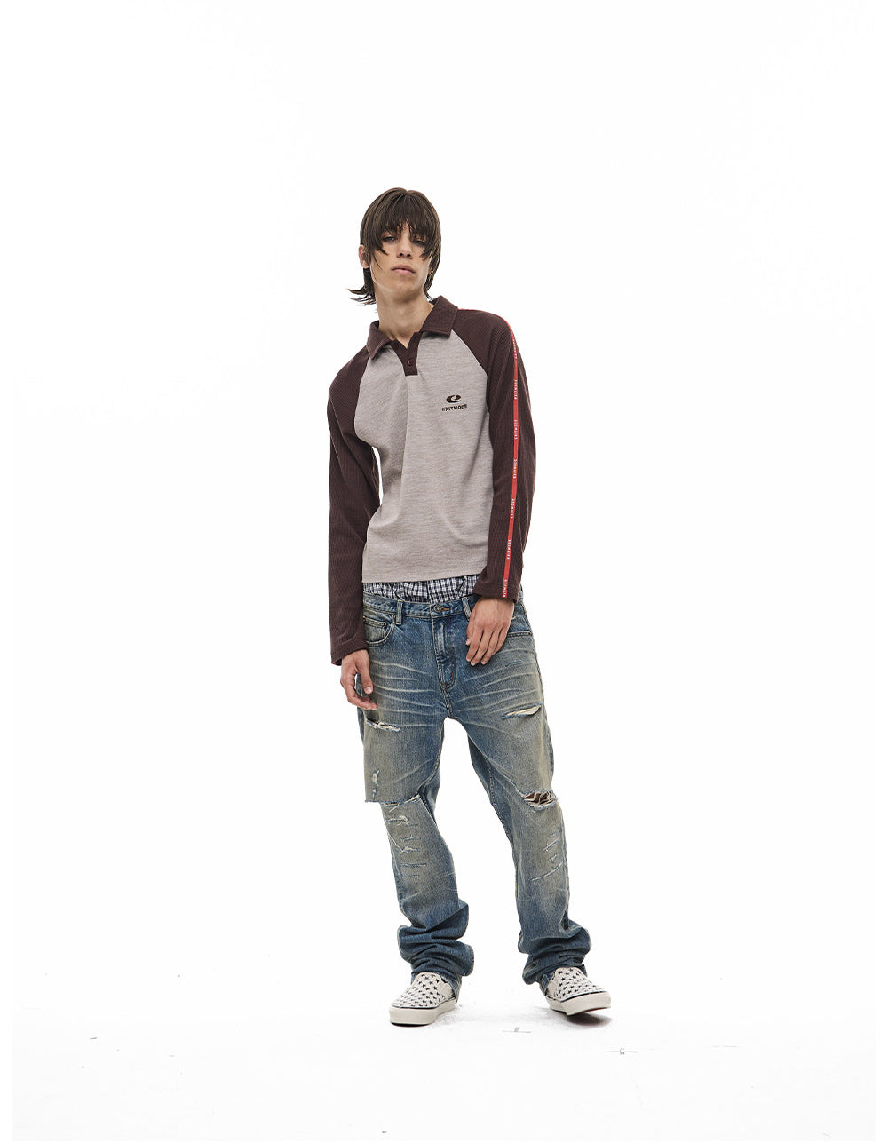 Raglan Waffle Polo Shirt