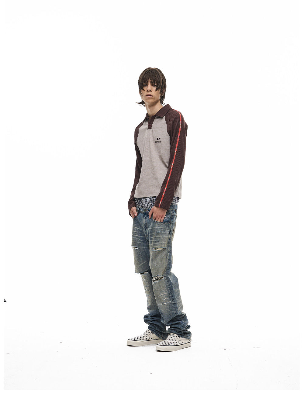 Raglan Waffle Polo Shirt