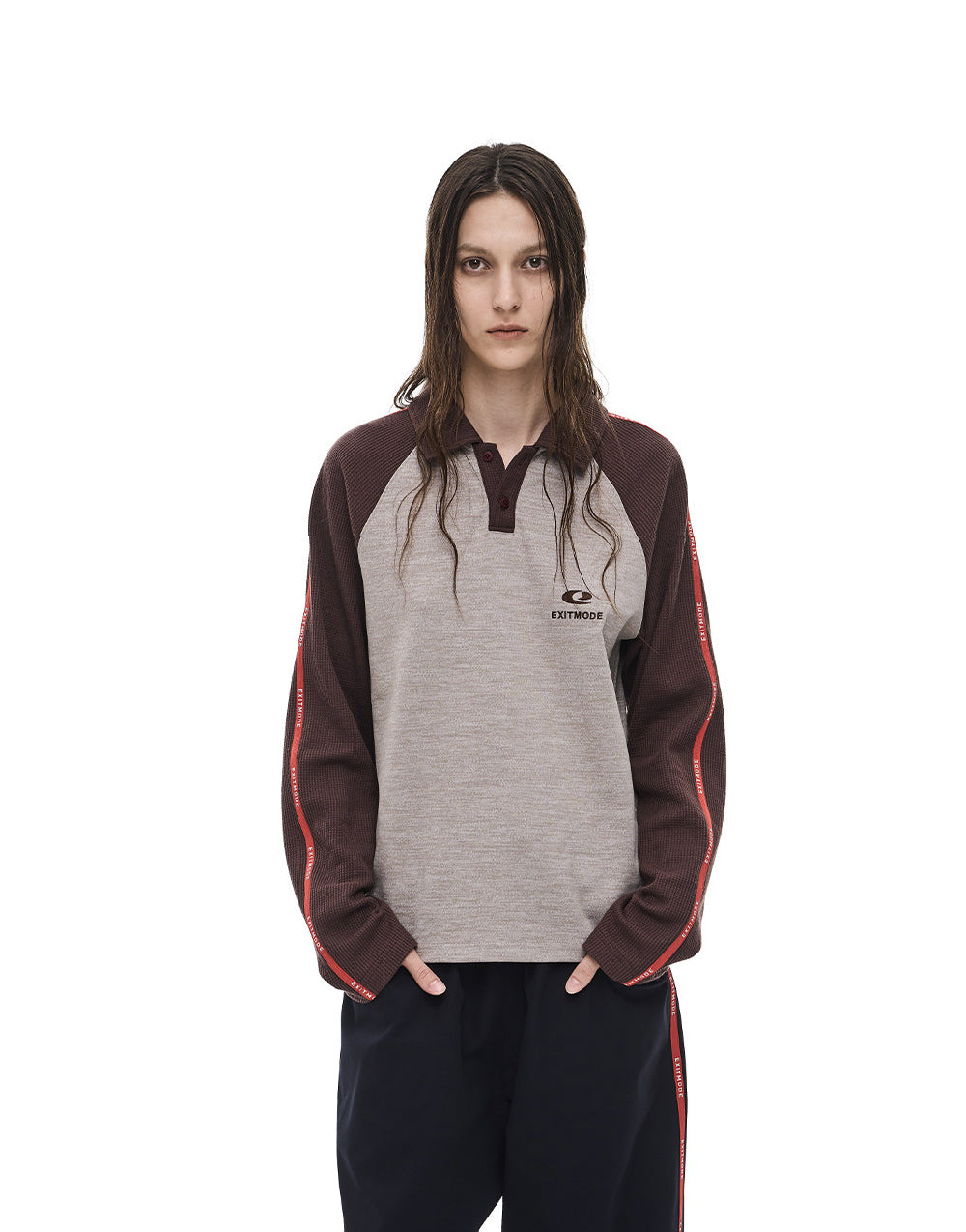 Raglan Waffle Polo Shirt