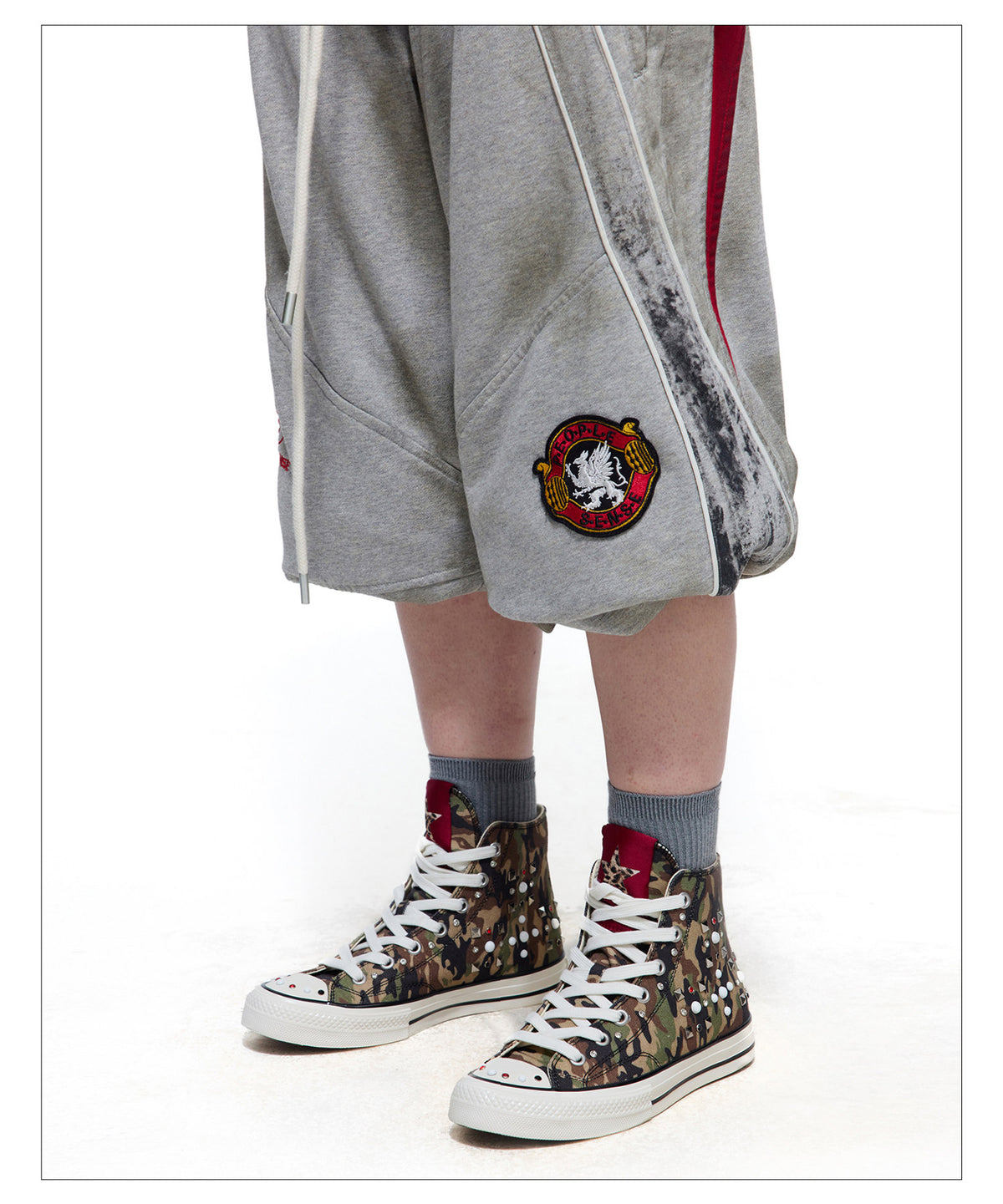 Camouflage-Print High-Top Canvas Shoes