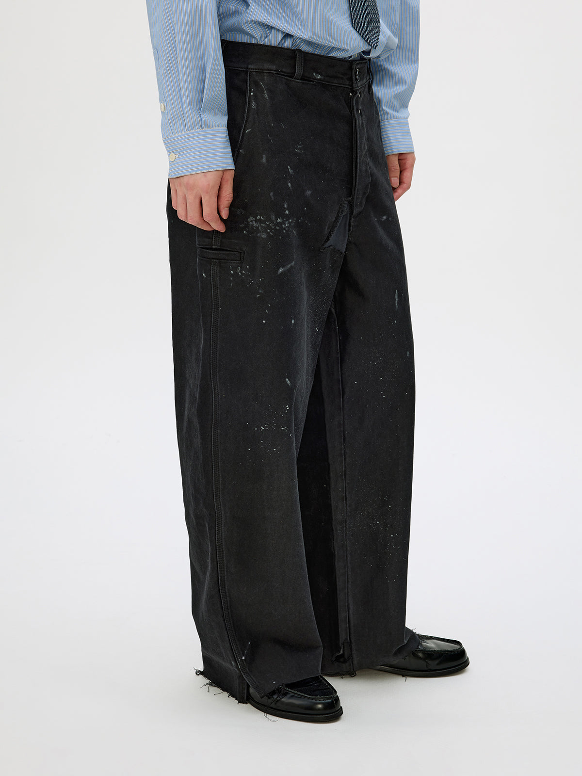 Heavy-Wash Finish Casual Pants