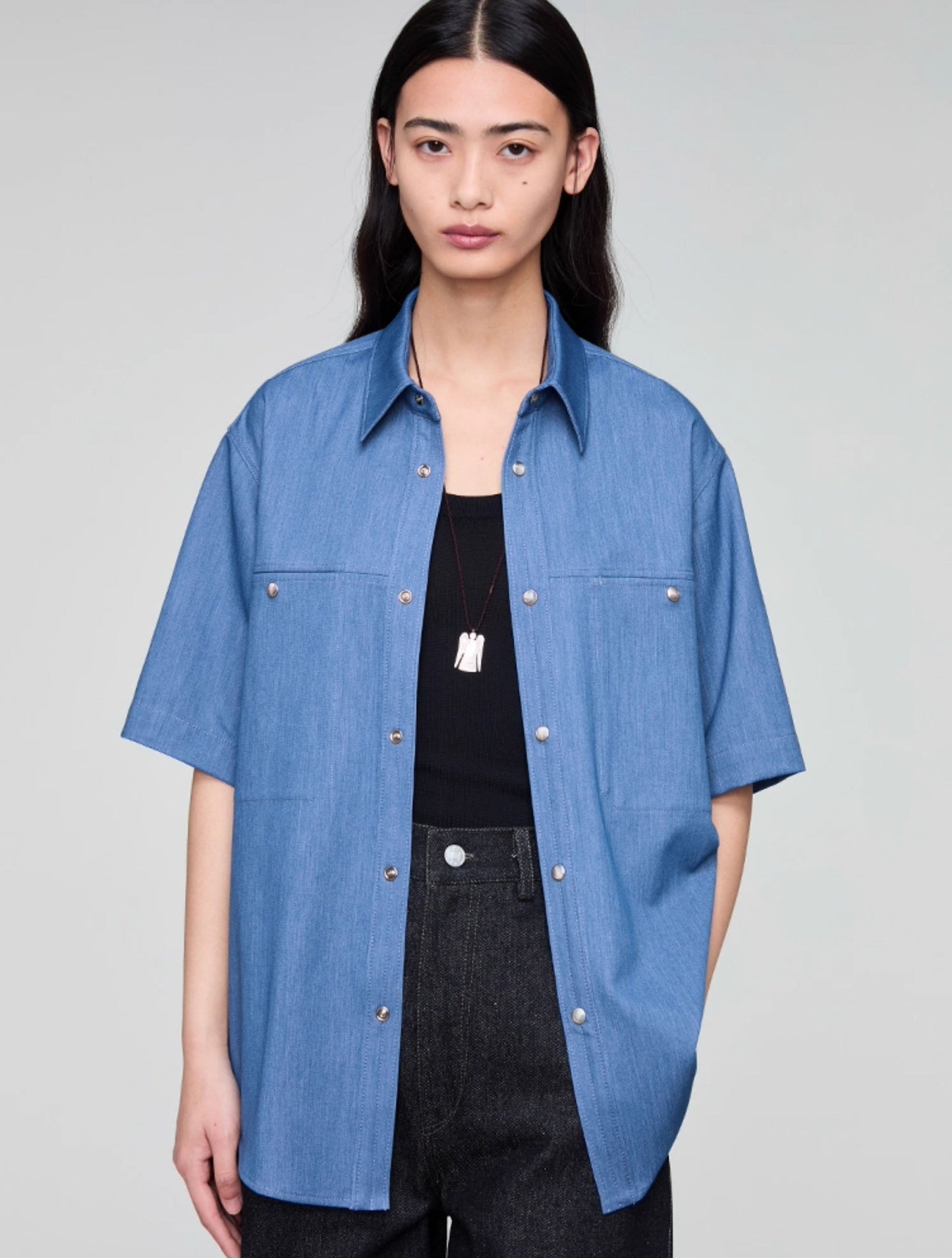 Imitation denim shirt