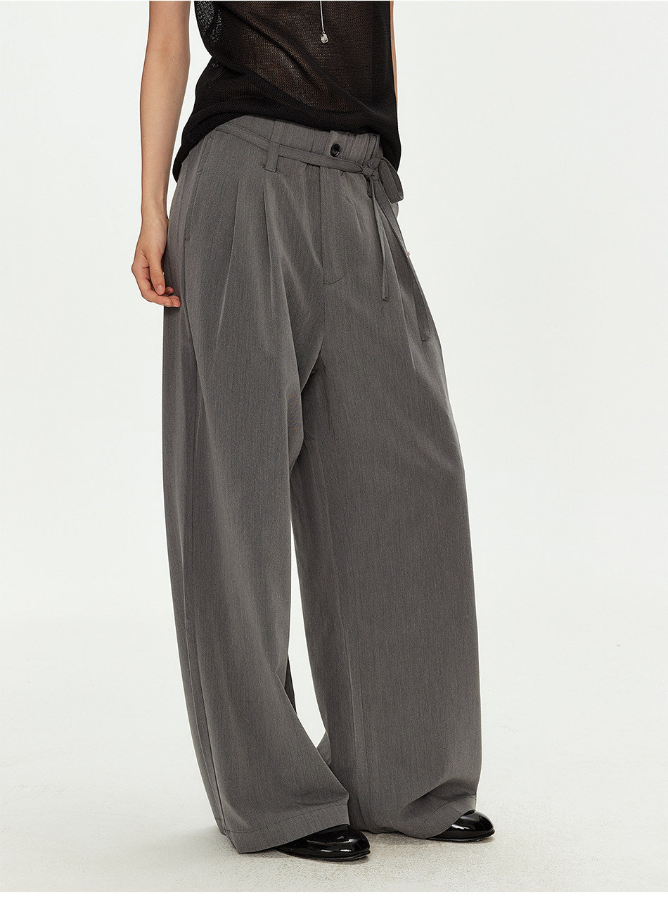 Casual Pants with Double-Pleat Design