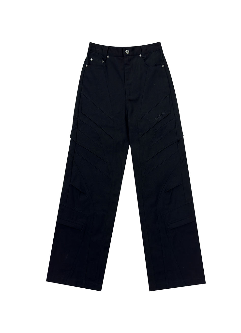Split loose-fitting straight pants 