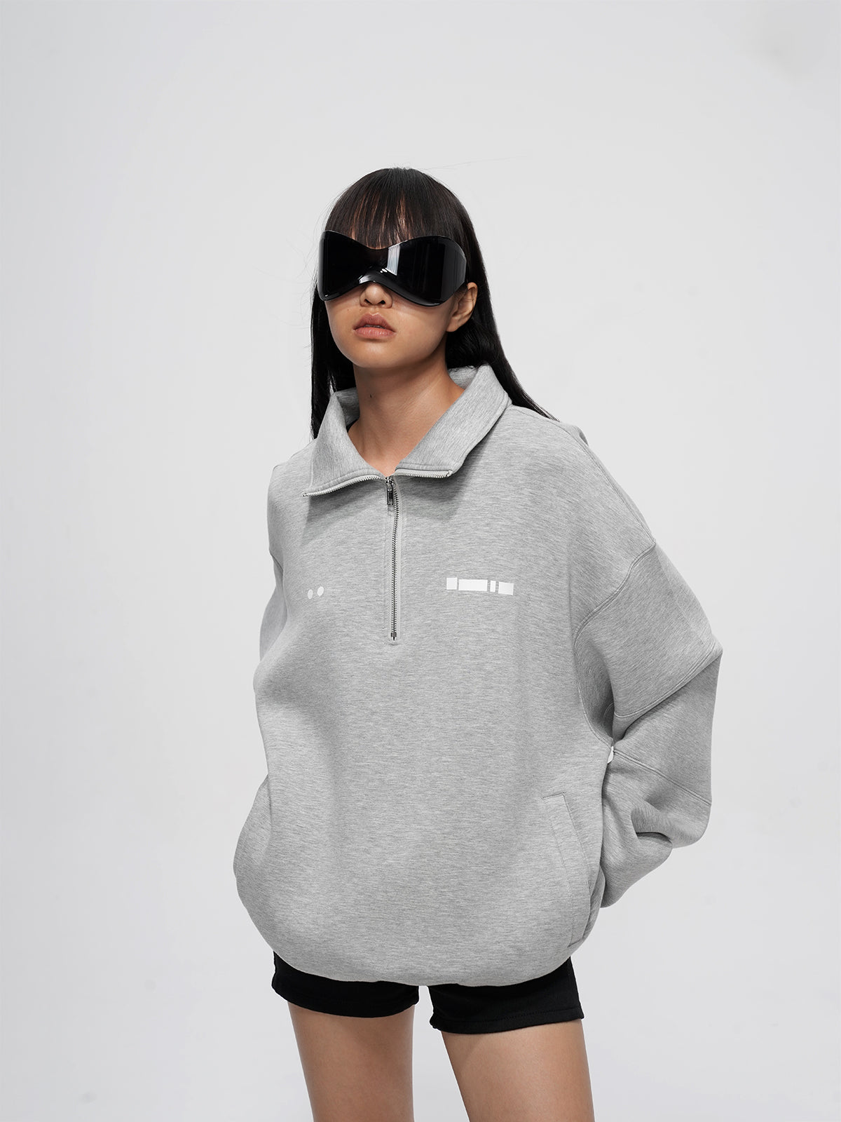 Cotton Stand Collar Hoodie