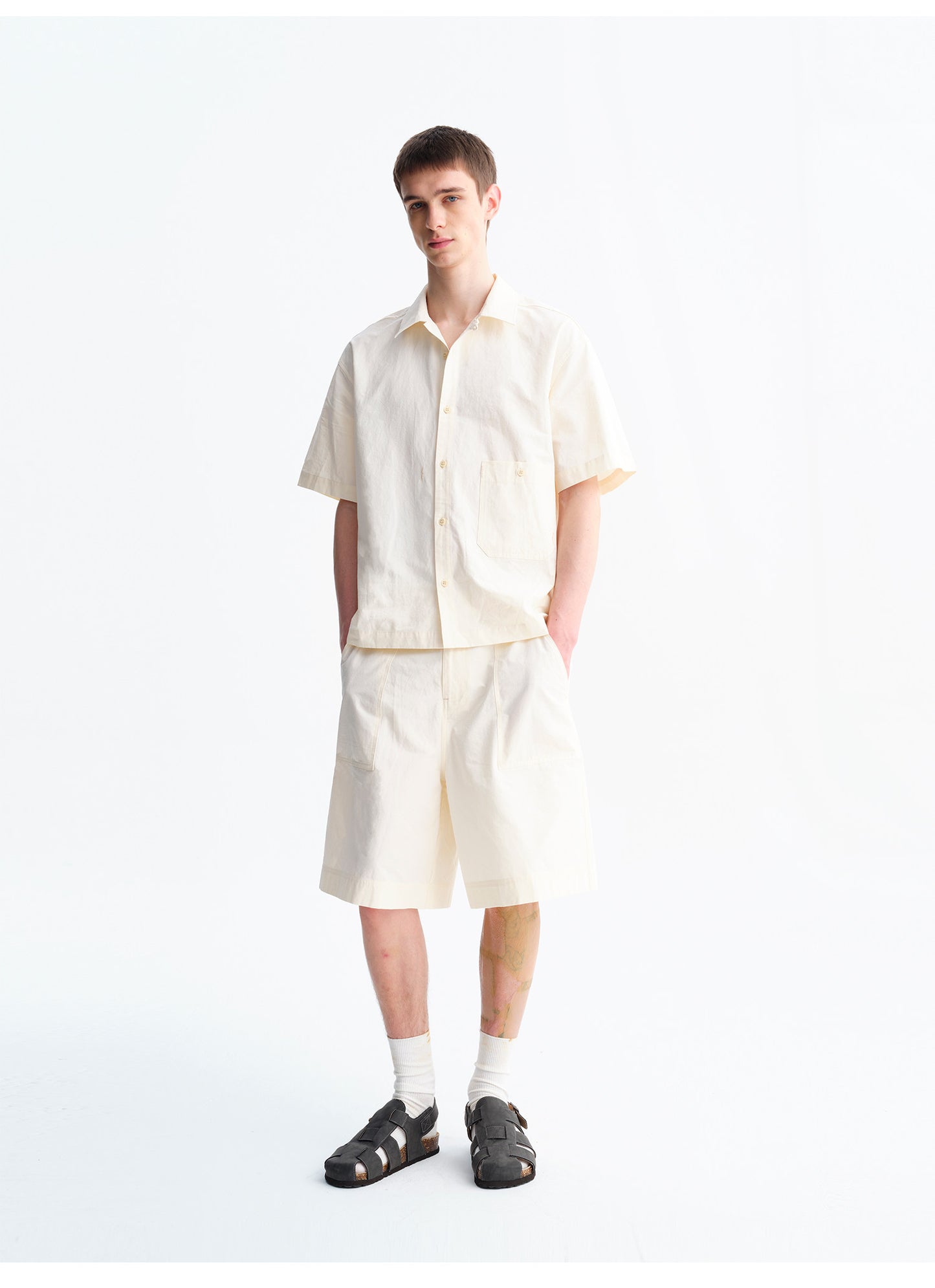 Matte Finish Solid-Color Shirt