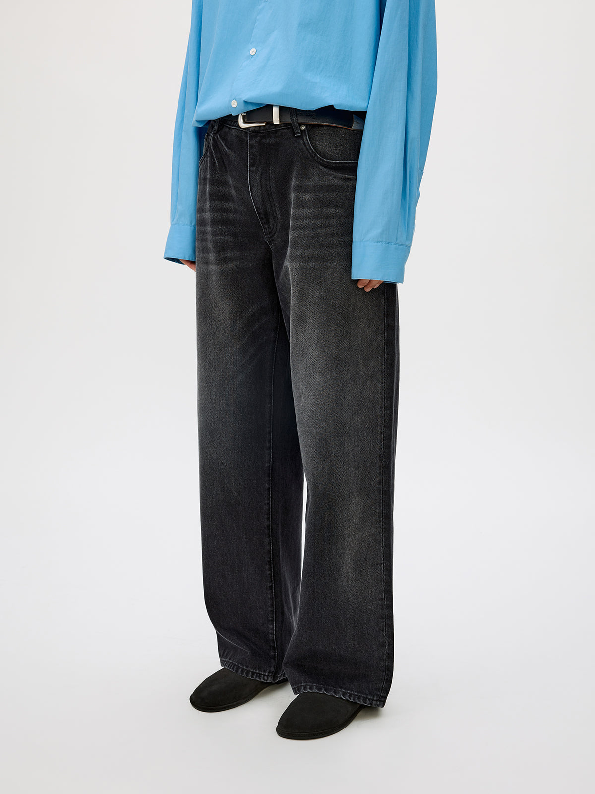 Wash-processed Straight-Leg Jeans