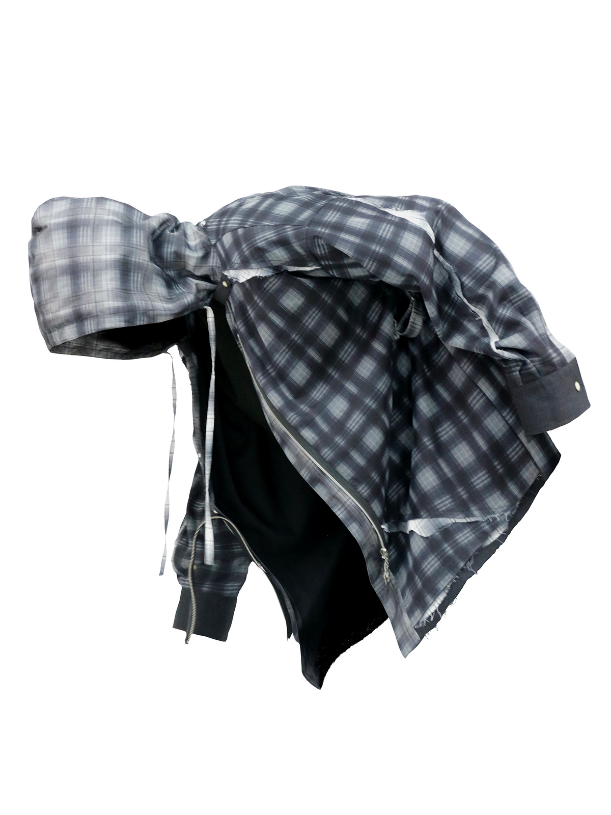Mesh-Look Two-Piece Loose-Fit Casual Shirt with Hood