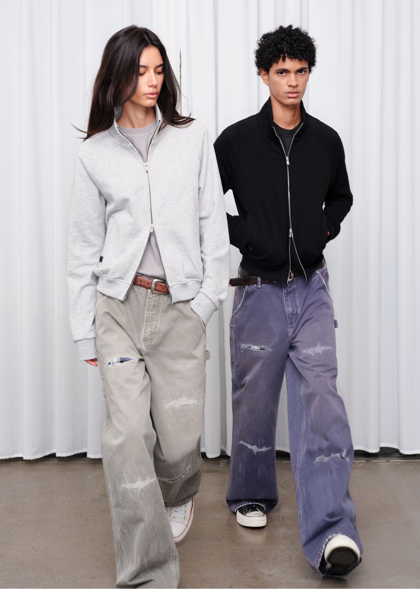 Patchwork Distressed Embroidery Remade Work Pants