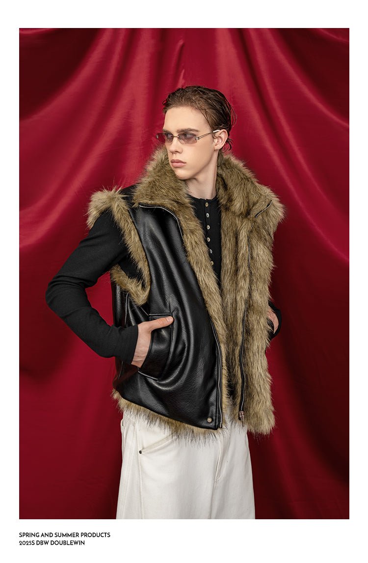 Leather Reversible Quilted Vest