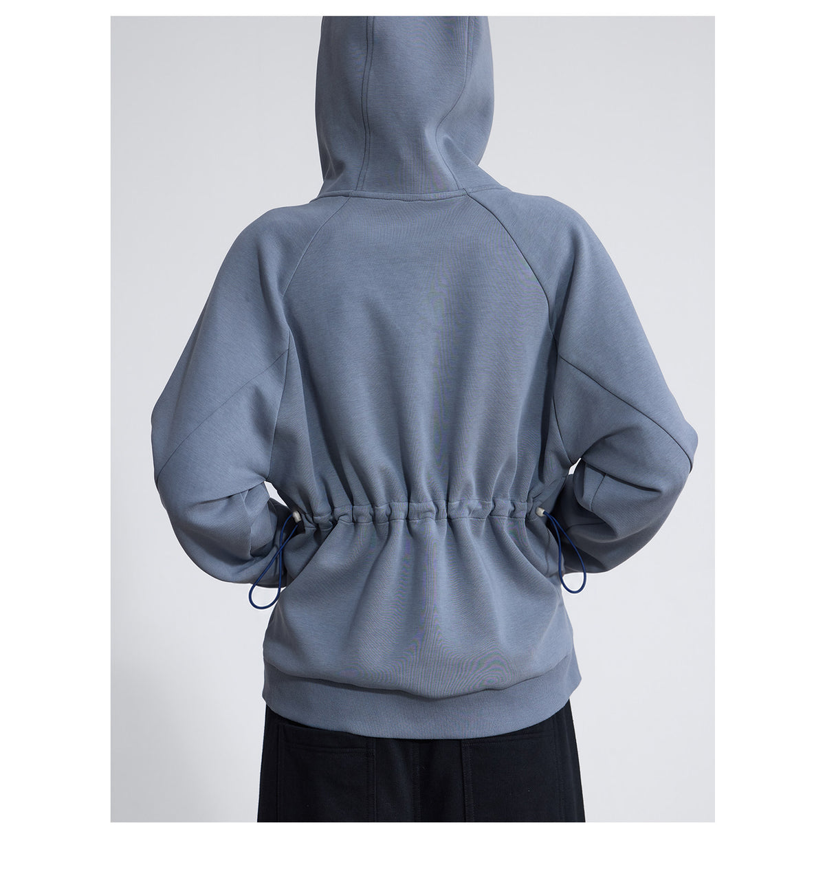 Pleated-Structure Zipper-Front Air Layer Sweatshirt