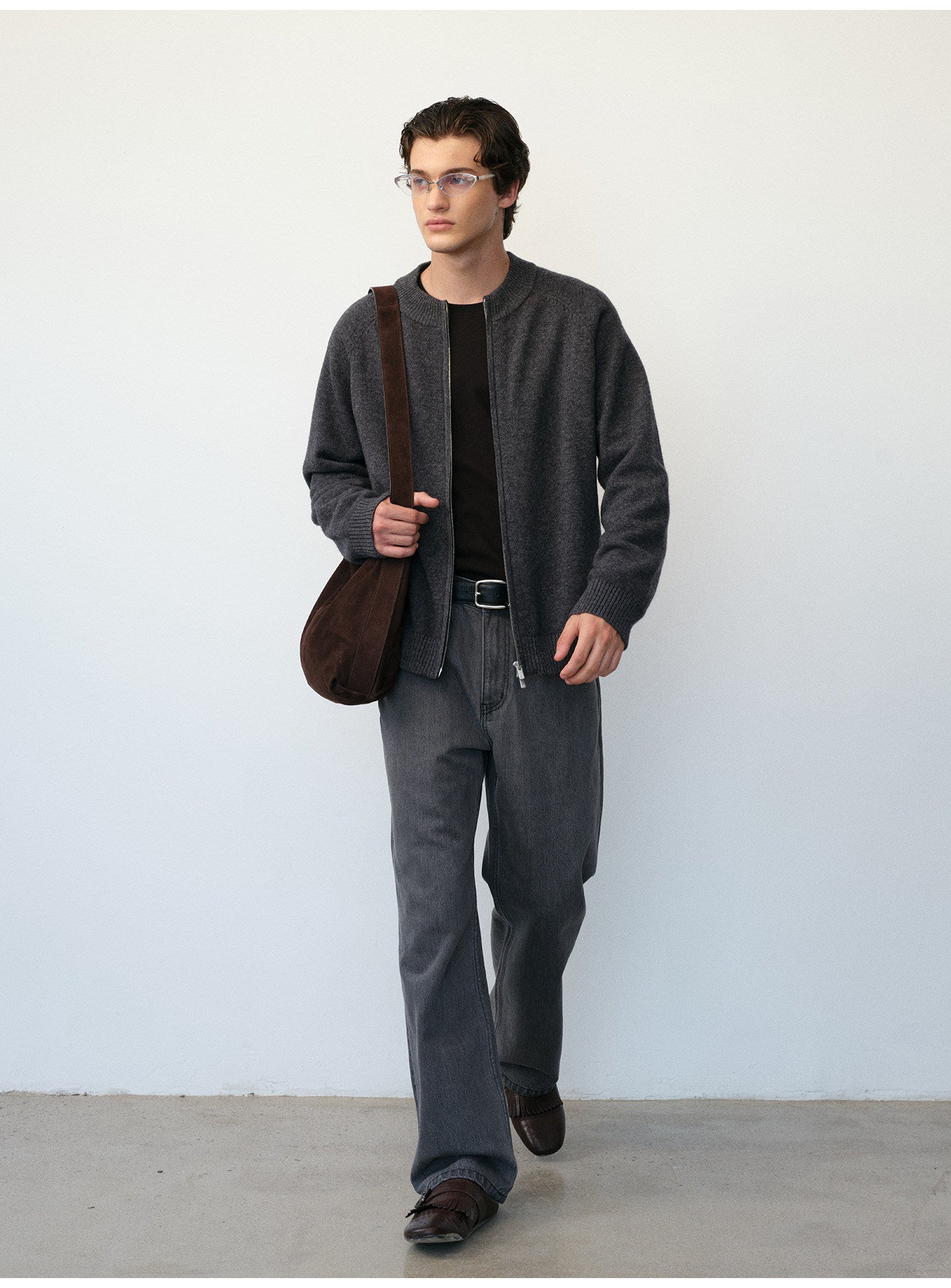 Pure Wool Zipper Cardigan