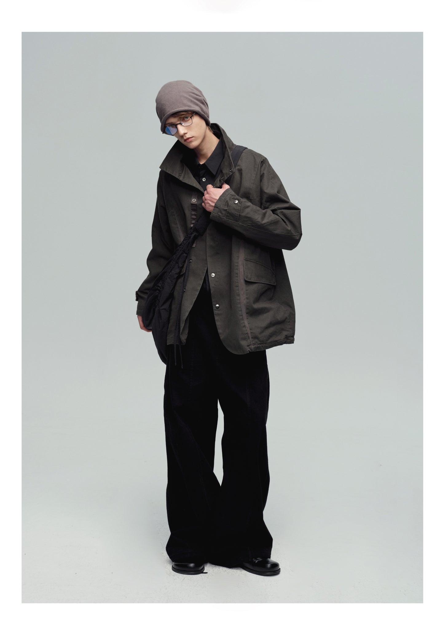 Stand Collar Stitched Jacket