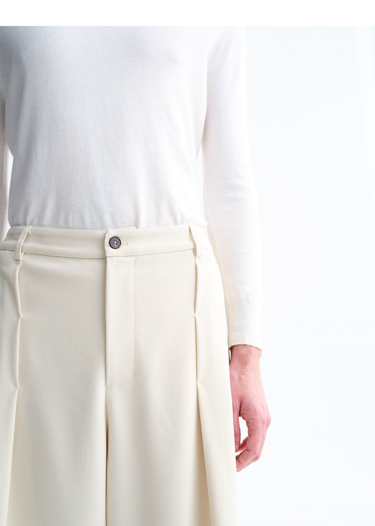 Unisex Pleated Wide-Leg Pants