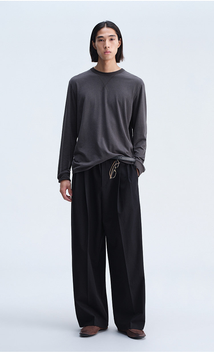 Open-Stitch Collar T-Shirt