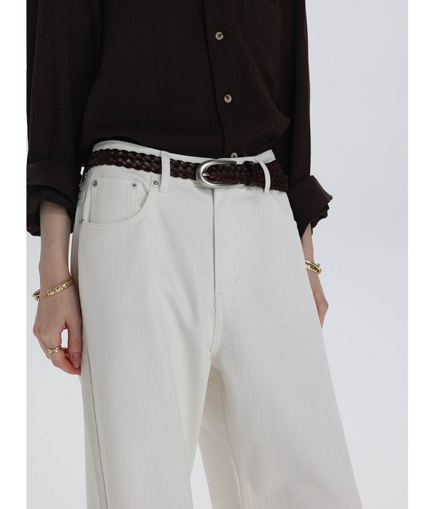 Low-Waist Straight-Leg Casual Pants
