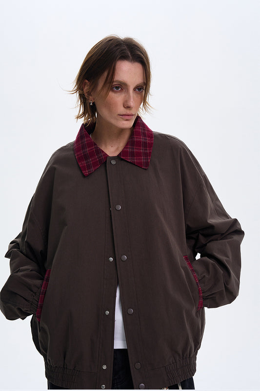 Checkered lapel jacket