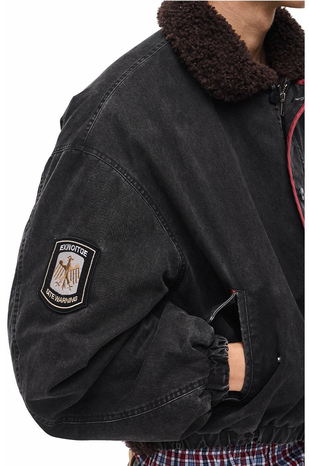 Jacket with a lambswool collar