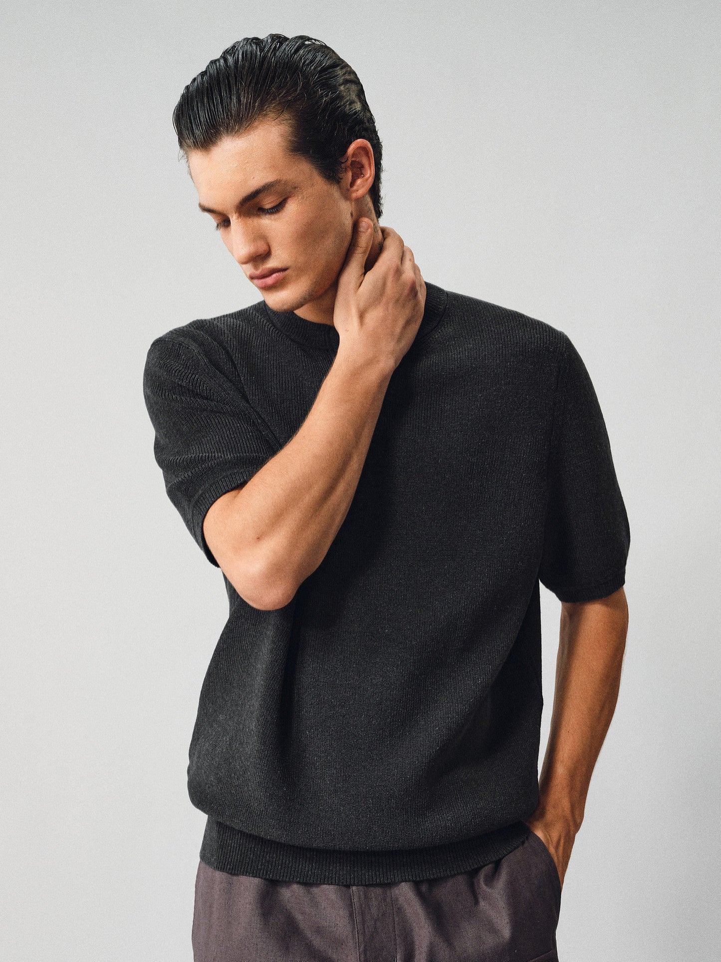 Henley Neck Linen Knit