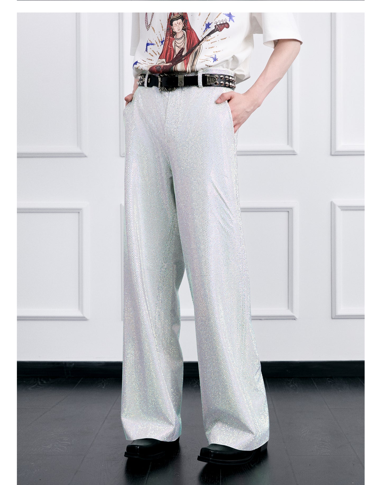 Galaxy Rhinestone Casual Pants