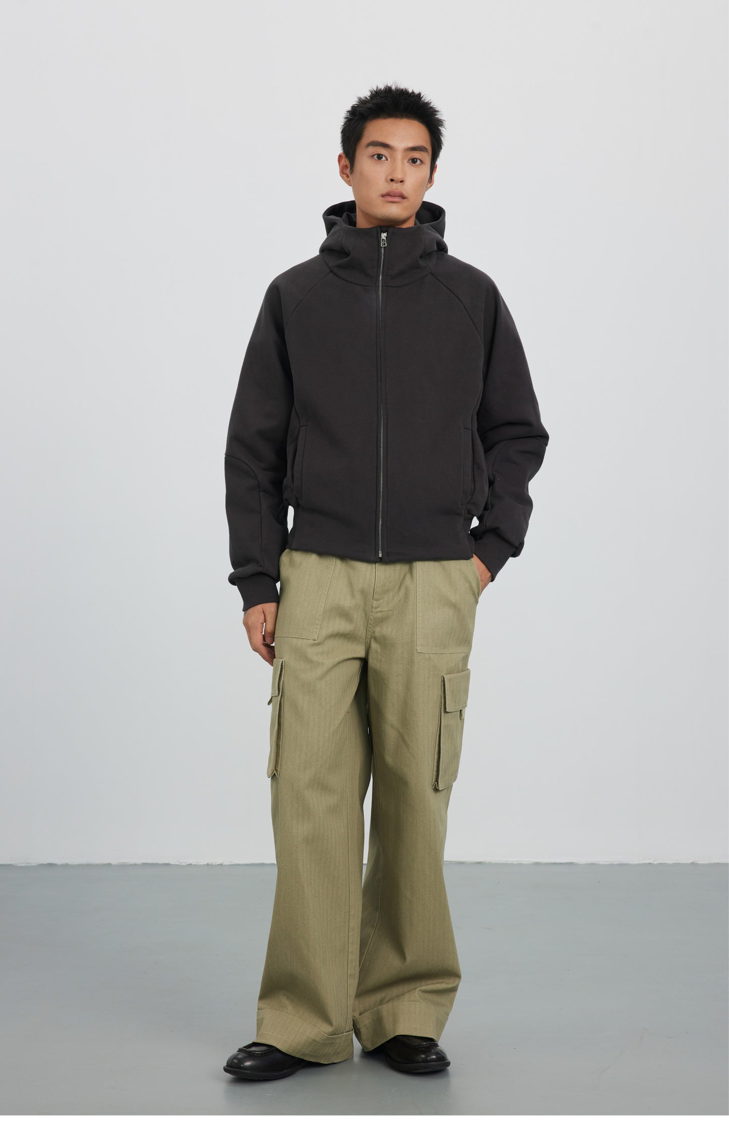 Turtleneck Hooded Sweatshirt