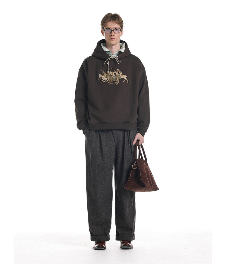 Embroidered Short Sweatshirt