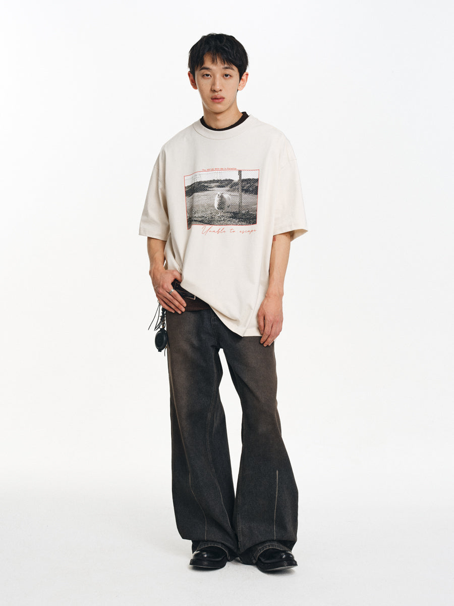 Distressed A-Line Jeans