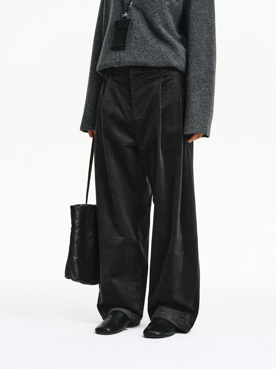 Double-Pleated Casual Pants