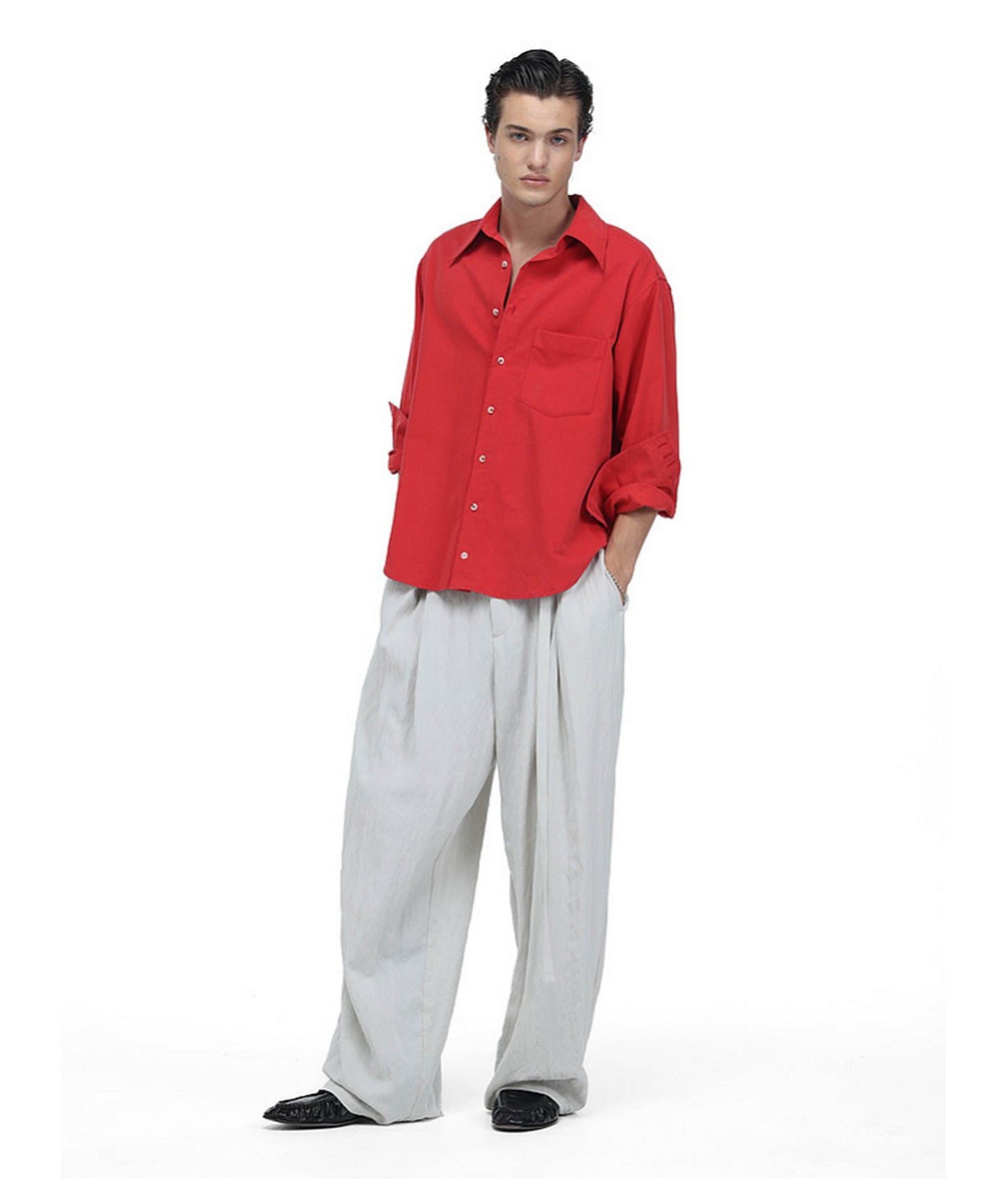 High-End Tailored Long-Silhouette Shirt