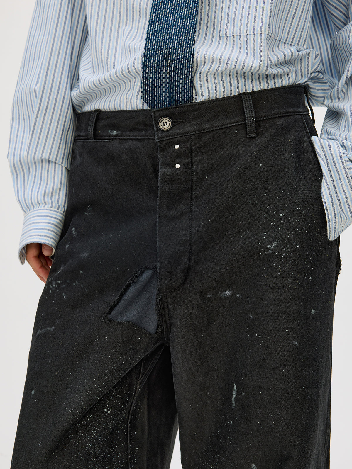 Heavy-Wash Finish Casual Pants