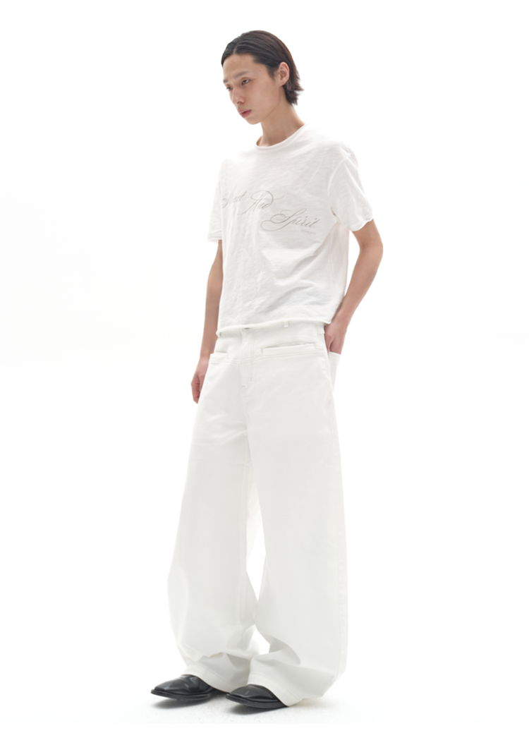 Wide-leg denim pants