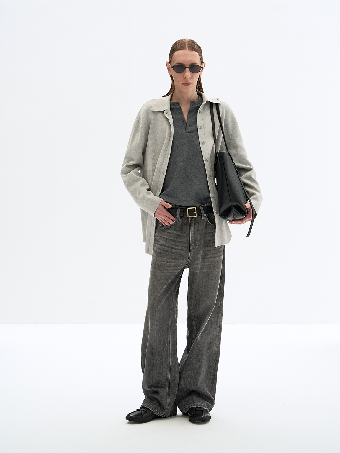 Mid-Length Drape Knit Cardigan