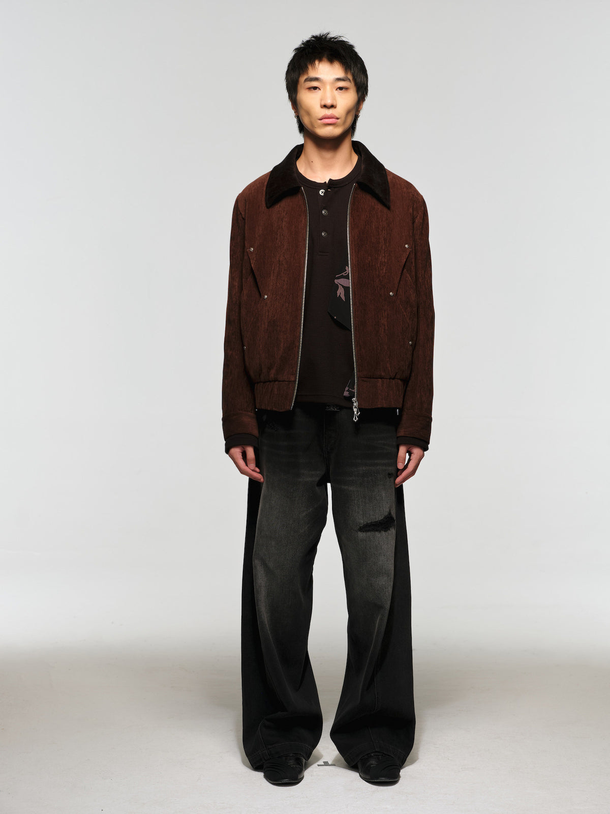 Short, Wide-Cut Velvet Jacket
