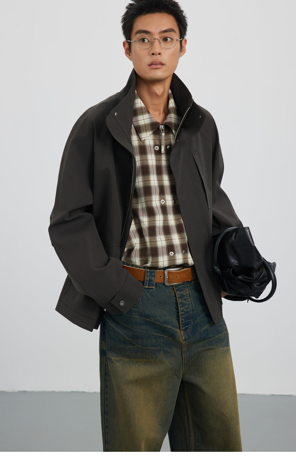 Stand collar short jacket