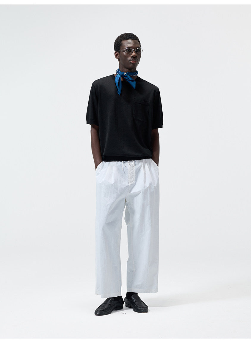 Pocket Crew-Neck Knit Shirt
