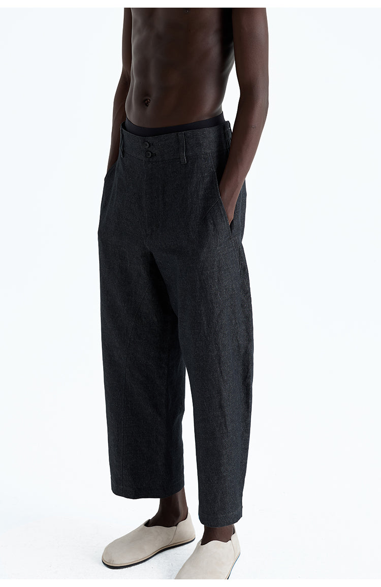 Natural cotton blend denim pants