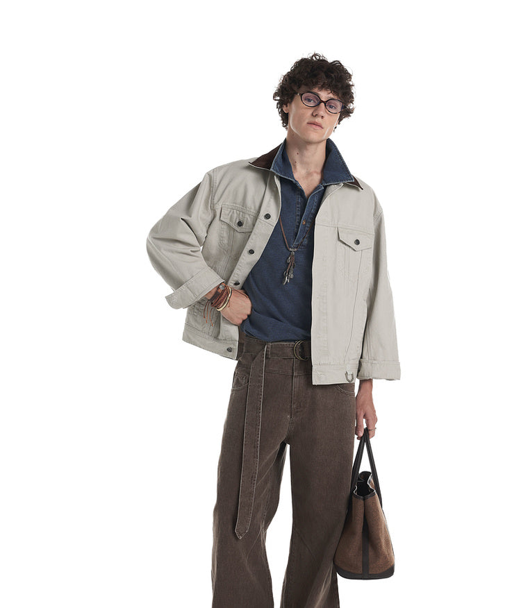 Contrast Color Denim Jacket