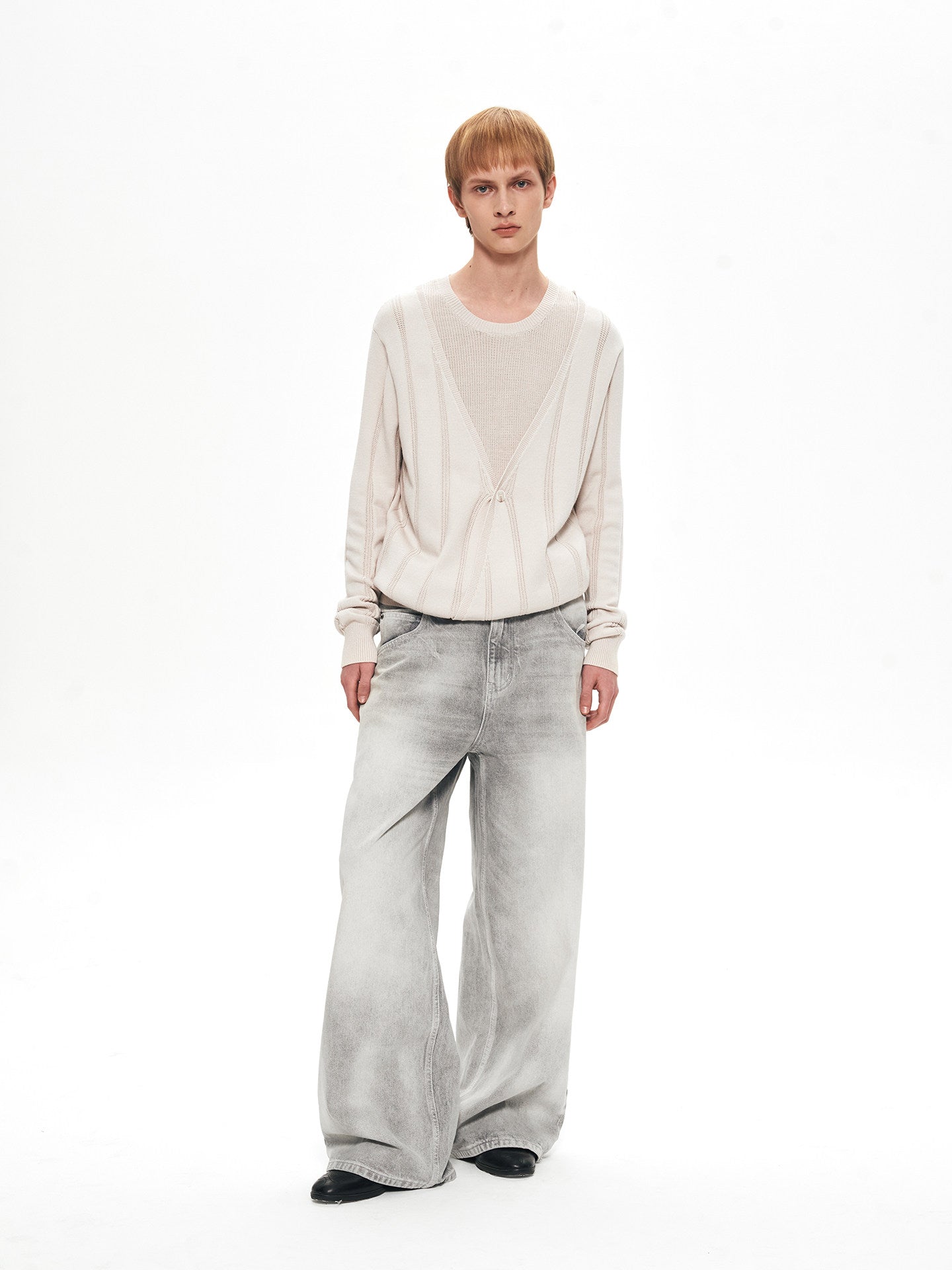 Double-Layer Faux Two-Piece Knit