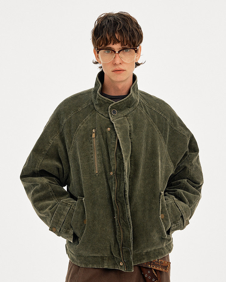 Stand Collar Corduroy Jacket