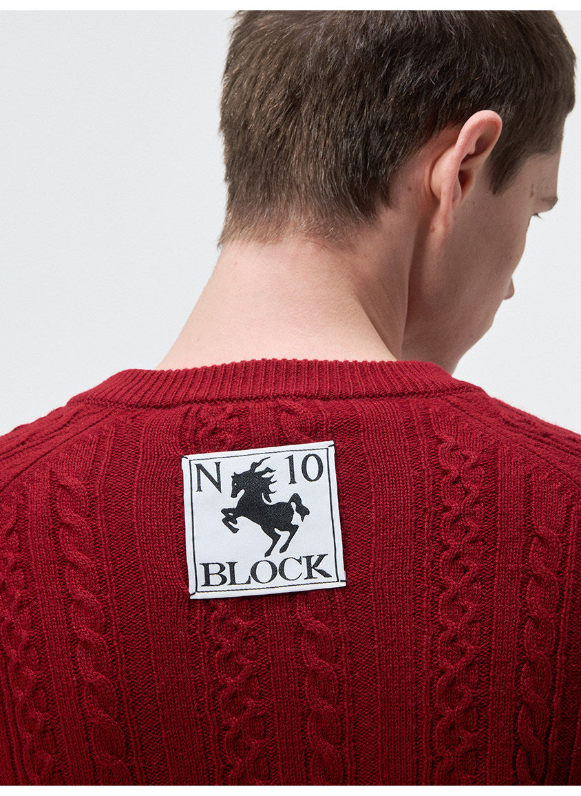 Classic Cable-Knit V-Neck Sweater