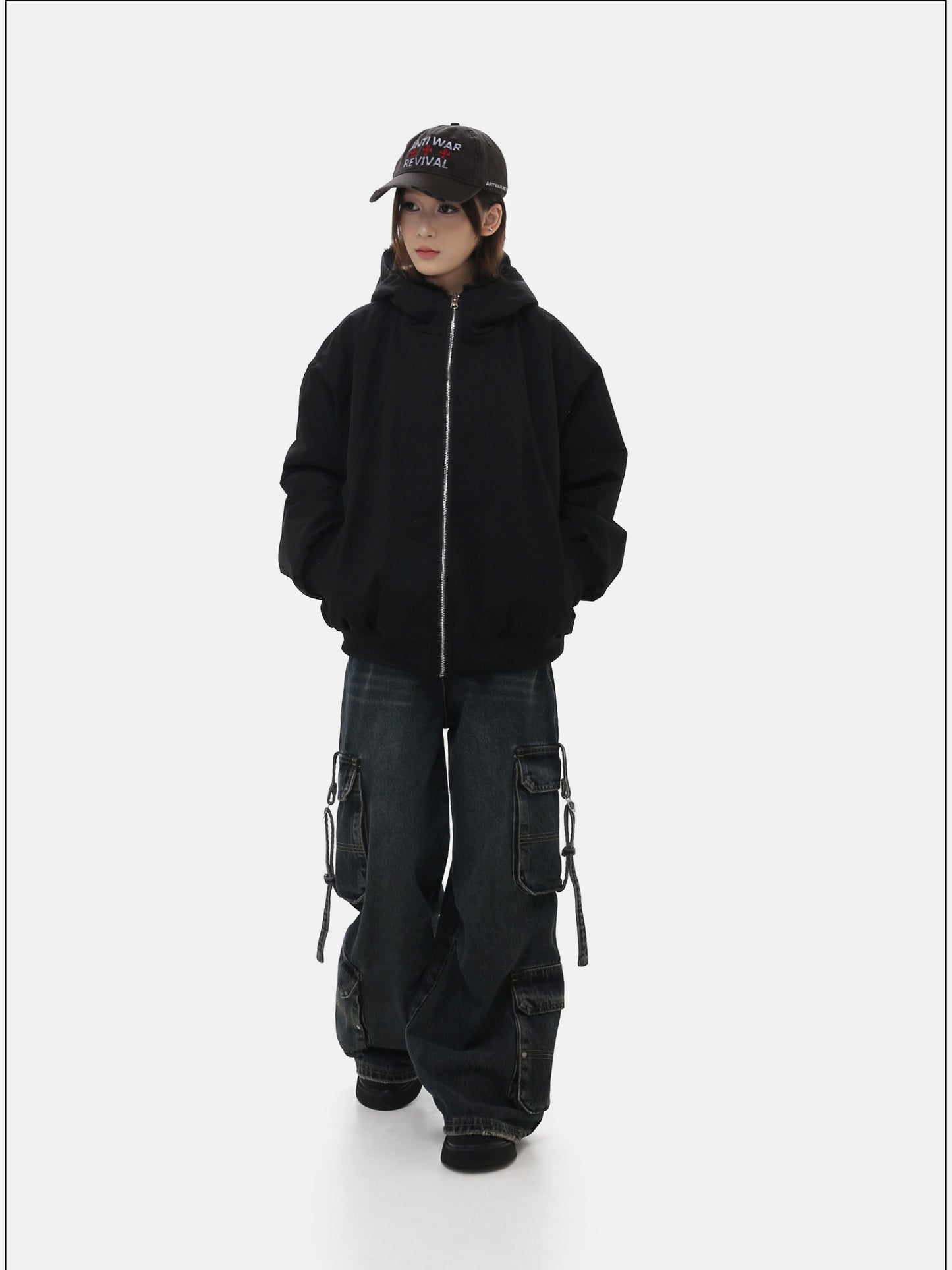 Unisex Thick Short Hooded Jacket