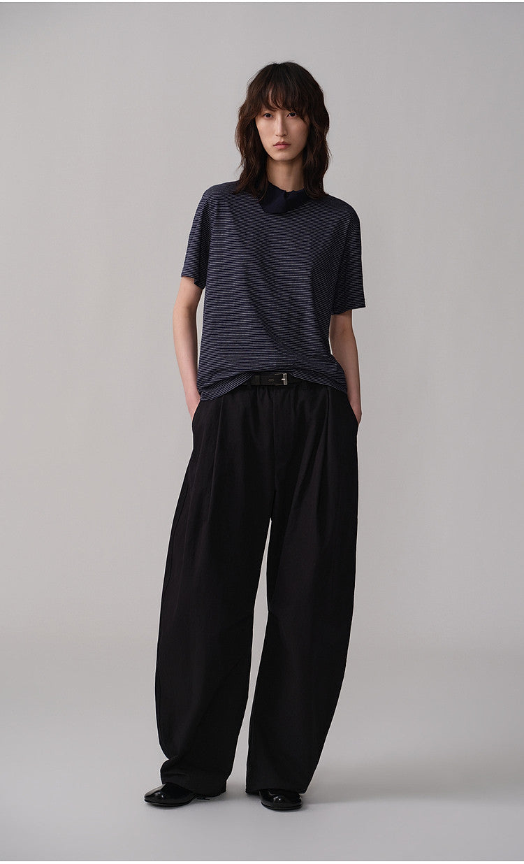 Simitara Pleated Elastic-Waist Casual Work Pants