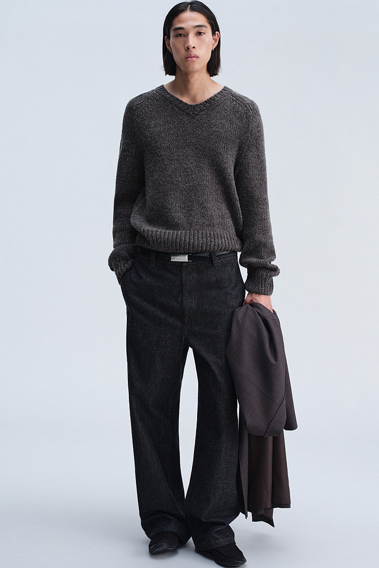 Loose-Fit Straight-Leg Casual Denim Pants