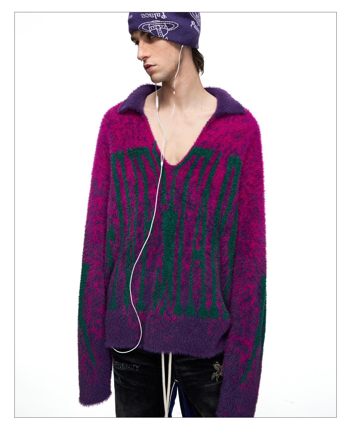 Leopard-Print Mink Gradient Sweater