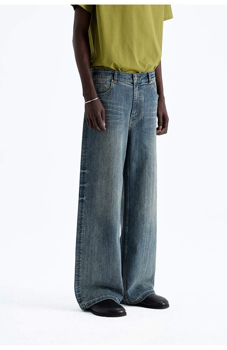 Whisker Straight Denim Pants