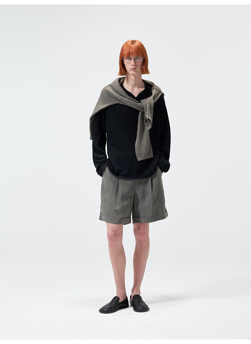 Casual Pants with a Partial Elastic Waistband