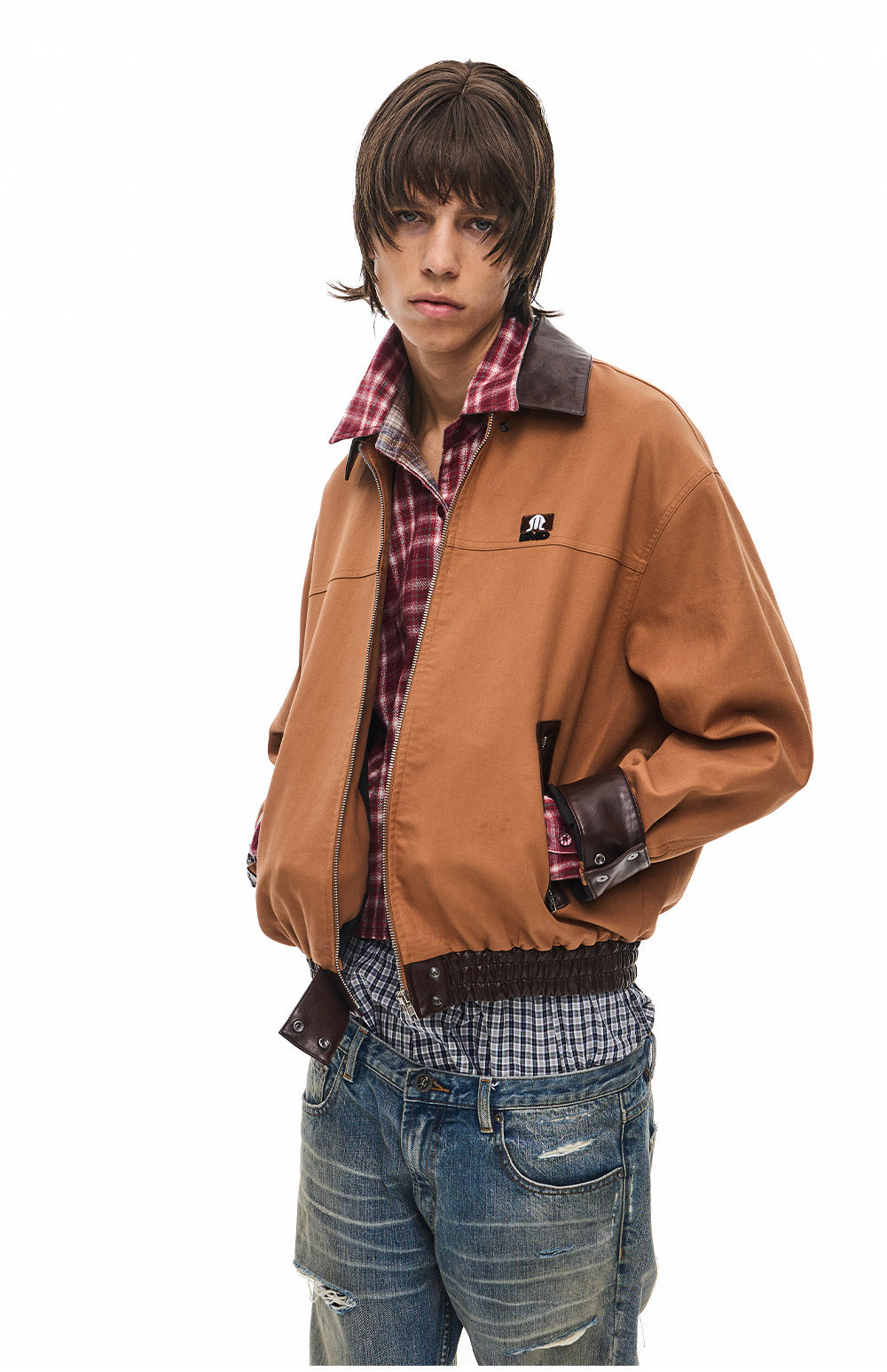 Short-Lapel Silhouette Workwear Jacket