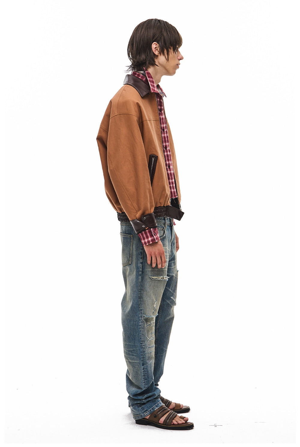 Short-Lapel Silhouette Workwear Jacket